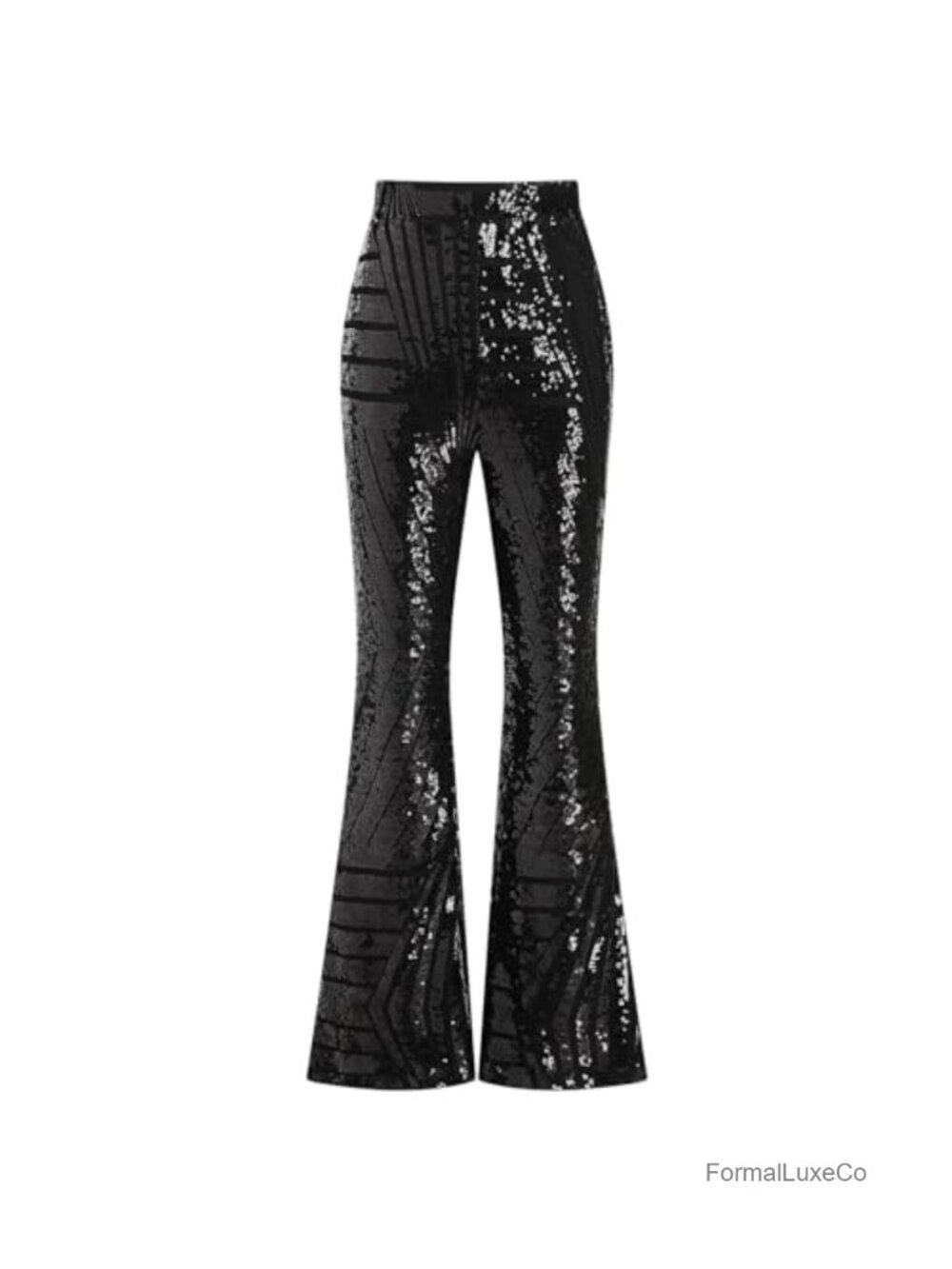 Sequin Bell Bottom Flare Pants High Waisted Glitter Dance Pants